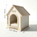 Modern Indoor Wooden Dog House with EVA Cushion – Solid Cedar Pet House for Small Dogs & Cats