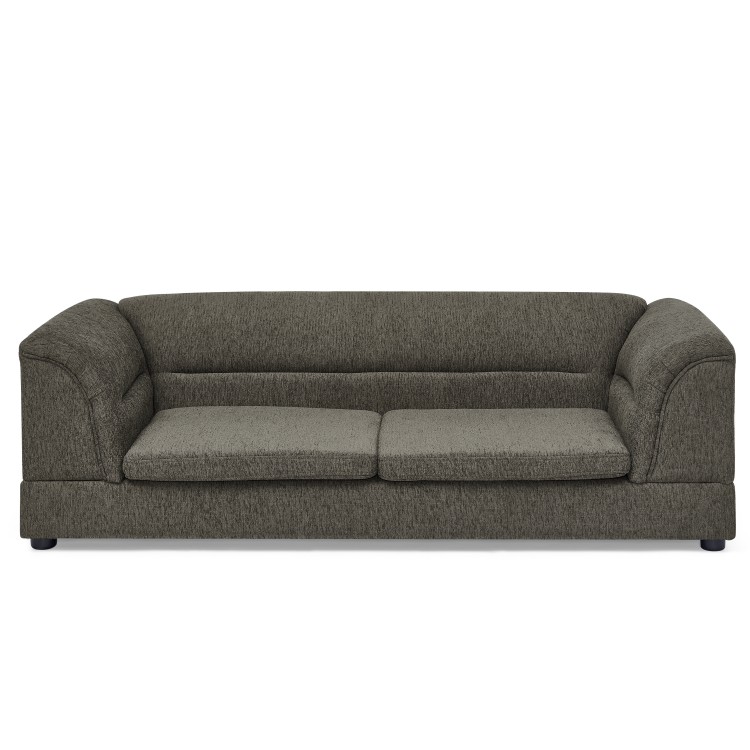 Oversized Pet Sofa, Curved Armrest Rectangular Dog Sofa, Linen Fabric Comfort Pet Couch for Large & Oversized Dogs-Dark Gray 