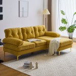 83" Modern Sectional Sofas Couches Velvet L-Shaped Couches for Living Room, Bedroom